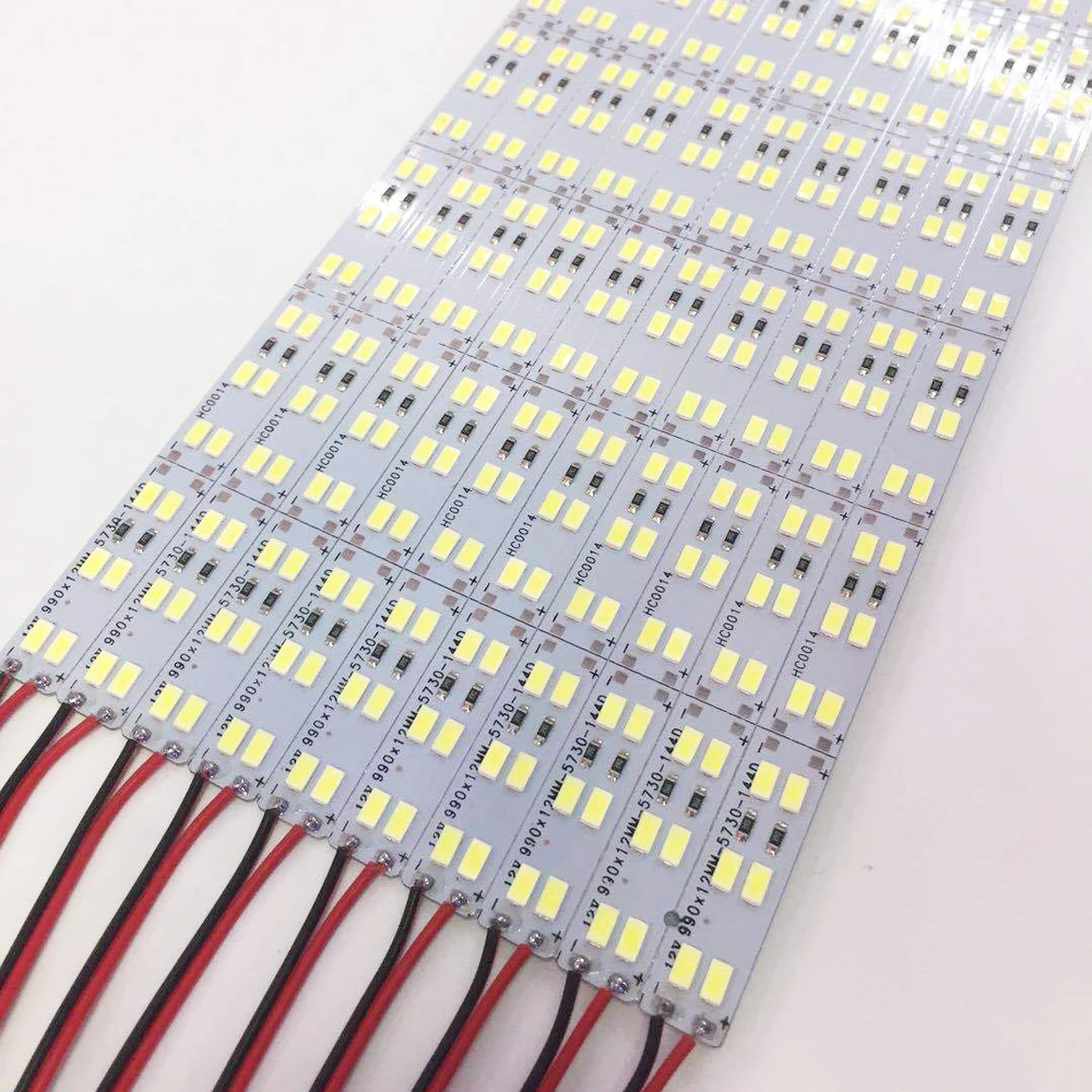 100PCS 50CM LED hard strip bar light 12v 24V LED double line 144LEDs/M 5630/5730 strip bar for jewelry counter cabinet