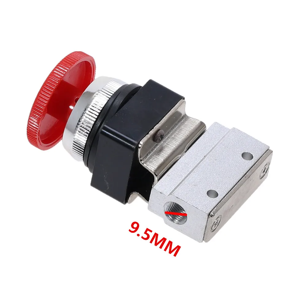 1PCS Red Mushroom Cap Emergency stop Button Self Lock 2 Position 3 Way Air Pneumatic Mechanical Valve MOV-3 1/8\