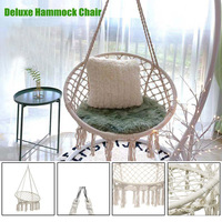 Hanging chair Cotton Rope Hammock Chair Handmade Knitted Indoor Outdoor Kids Swing Bed Swinging Camping Hammock with metal parts