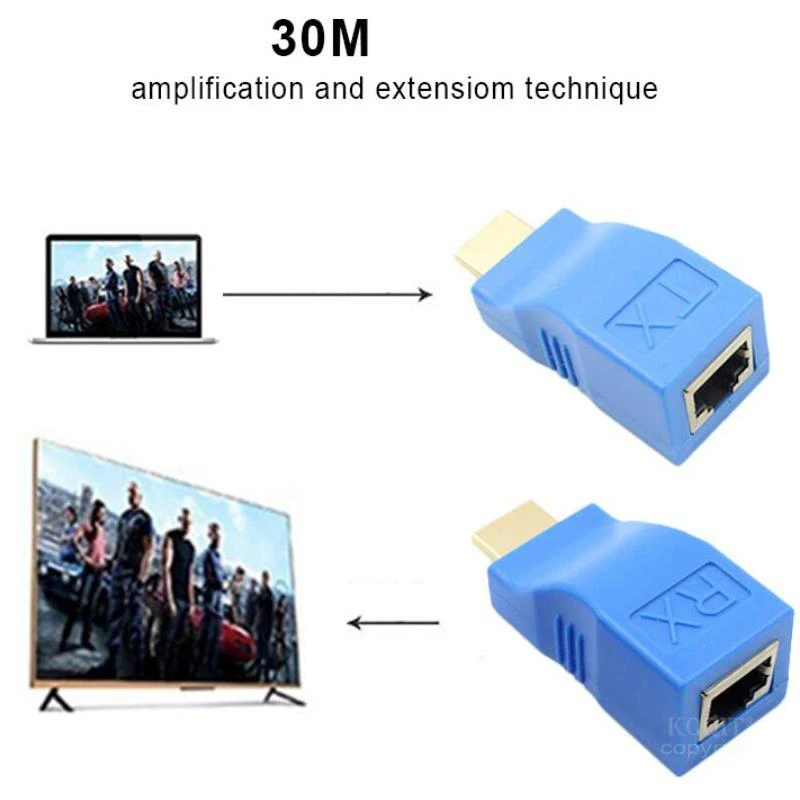 2 шт. 30 метров 1080p 4K расширитель для адаптера RJ45 Ethernet сетевой расширитель от Cat 5/6 HDTV Displayer hdmi-совместим с DCD PS3