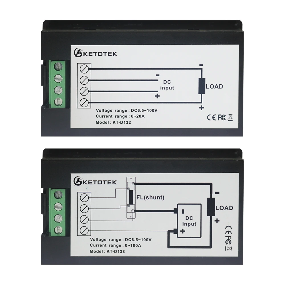 Digital Meter DC 6.5-100V Voltmeter Ammeter 20A/50A/100A 4 IN1 LCD Voltage Current Multifunction Power Energy Meter Tester Shunt