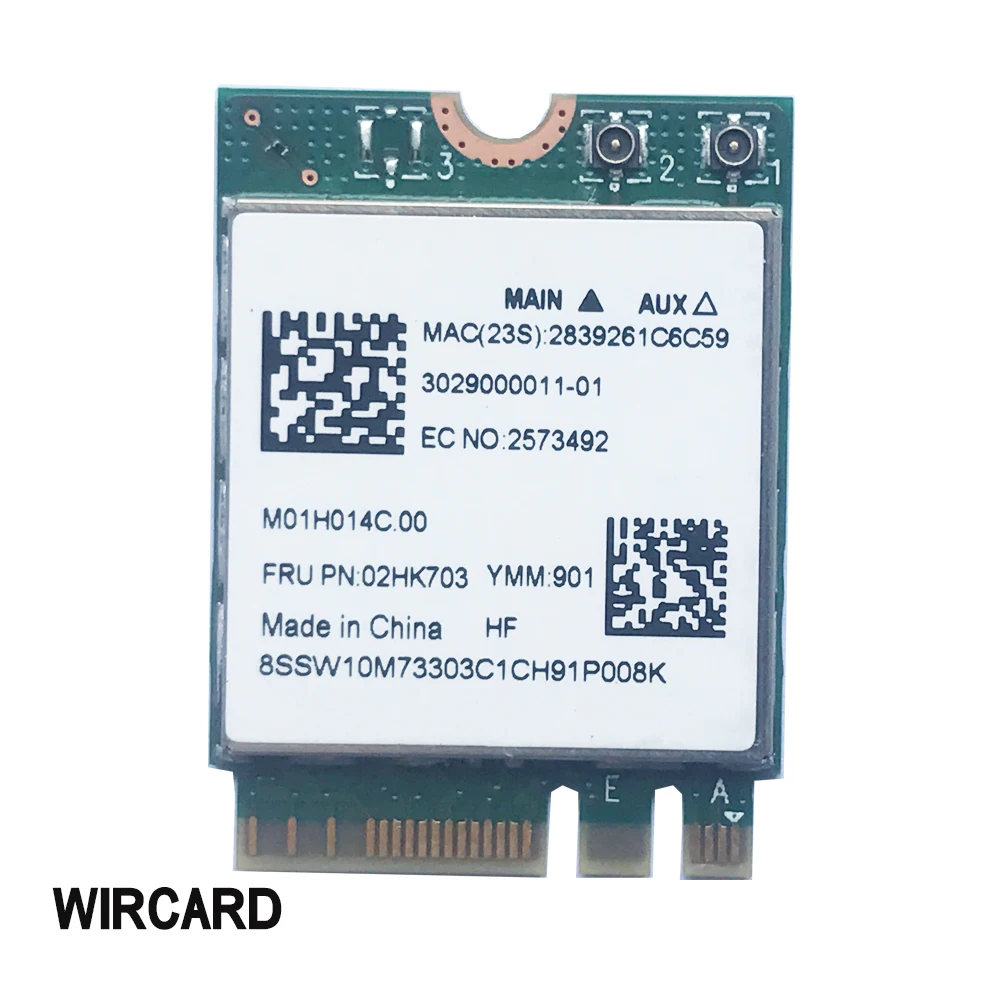 RTL8822CE 802.11AC WiFi+BT 5.0 NGFF FRU 02HK703 wireless netowrk card For Lenovo E460 E465 E470 E475 E560 E570