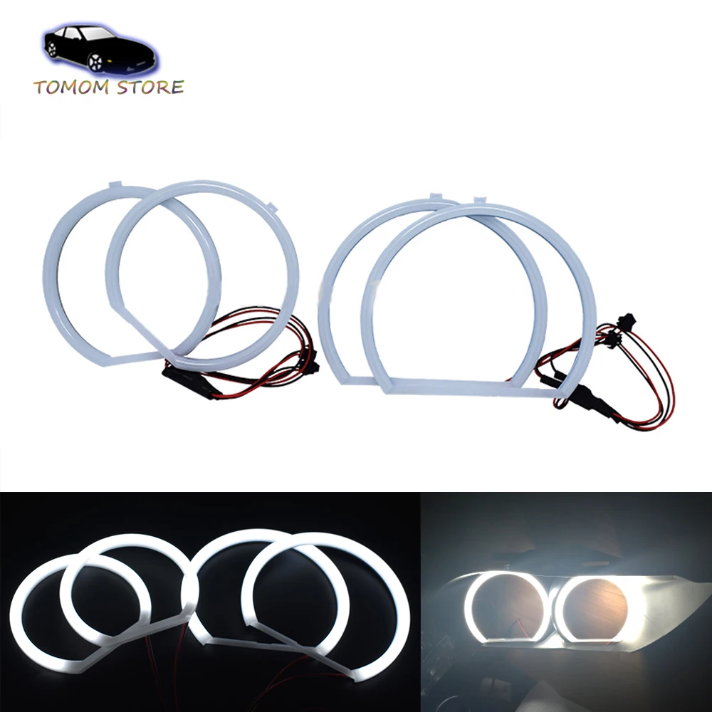 

1set 2x131+2x106mm Cotton light Angel eyes halo ring headlight kits for BMW E83 X3 E46 Compact 2000-2010 auto accessory