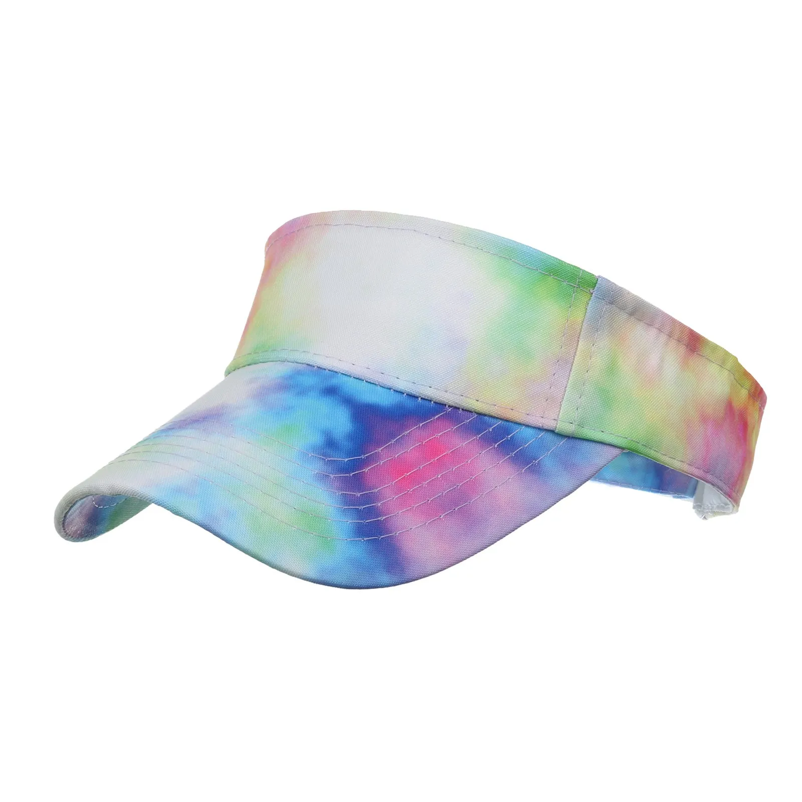 Tie Dye Visor Hat Summer Women\'s Golf Sun Hat Baseball Caps Adjustable Size Beanies Beach Breathale Empty Top Cap Sports Cap