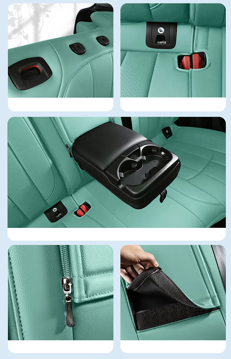 Echtleder-Autositzbezüge für Mitsubishi Outlander XL Innenausstattung Autoprodukte Autozubehör – Detail 8