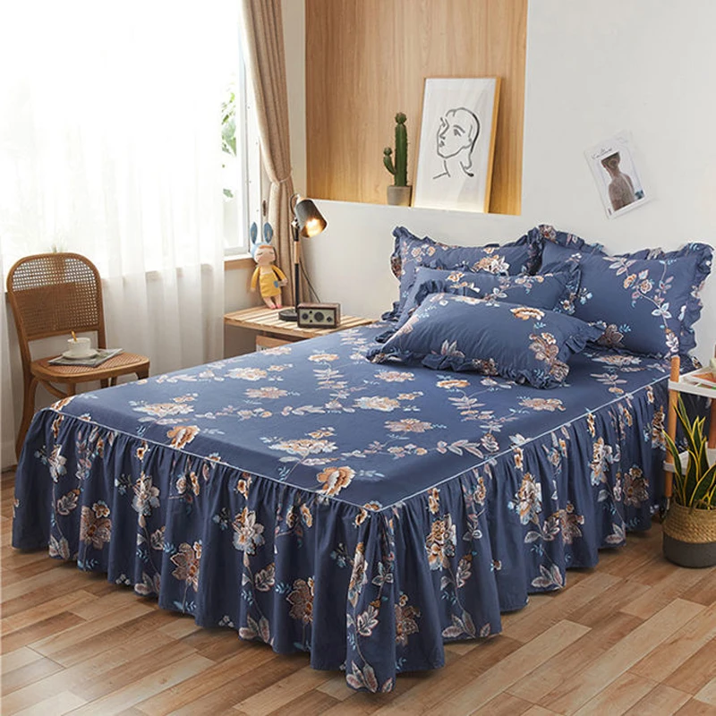 

Printed Bed Skirt, 100% Cotton, Pure Cotton, Small, Clear, Fresh Air, Cover, 3-Piece Set, Garden