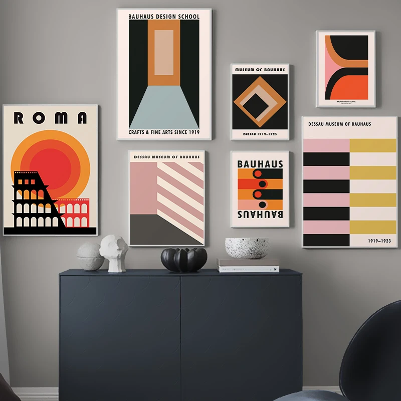 

Bauhaus Ausstellung 1923 Weimer Exhibition Posters and Prints Wall Art Decoration Canvas Painting Kids Room Art Picture Decor