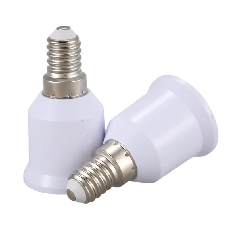 Tornillo de Base adaptador E14, E27, convertidor de enchufe de bombilla LED, blanco, 5 uds.