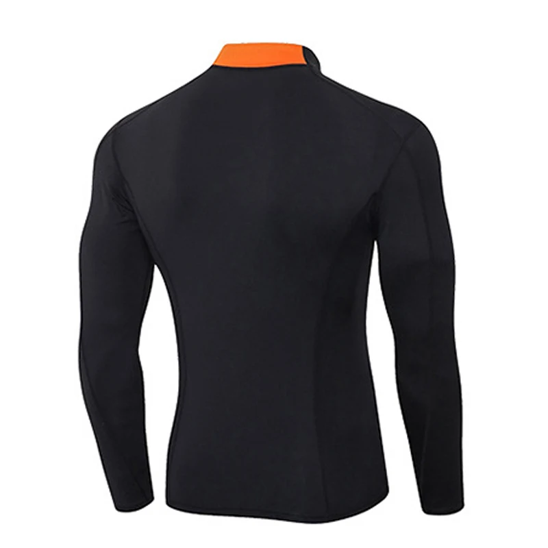 Customize LOGO Quick Dry Men Running T Shirt Long Sleeve Stretch Fitness Top Tee Bodybuliding Compression Shirts Gym Sportswear