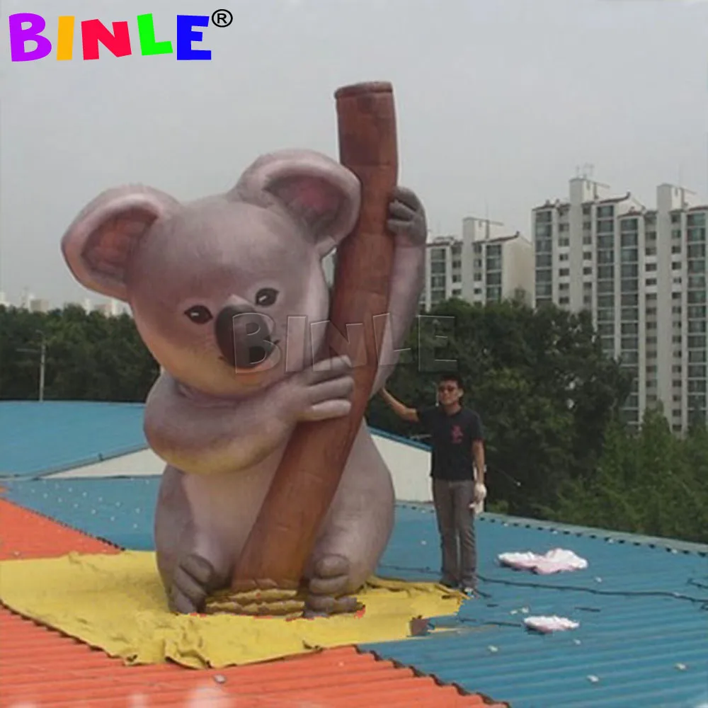 Customized Color 6mh Giant Inflatable Koala With LED Lights,Raccoon Cartoon Mascot For Advertising