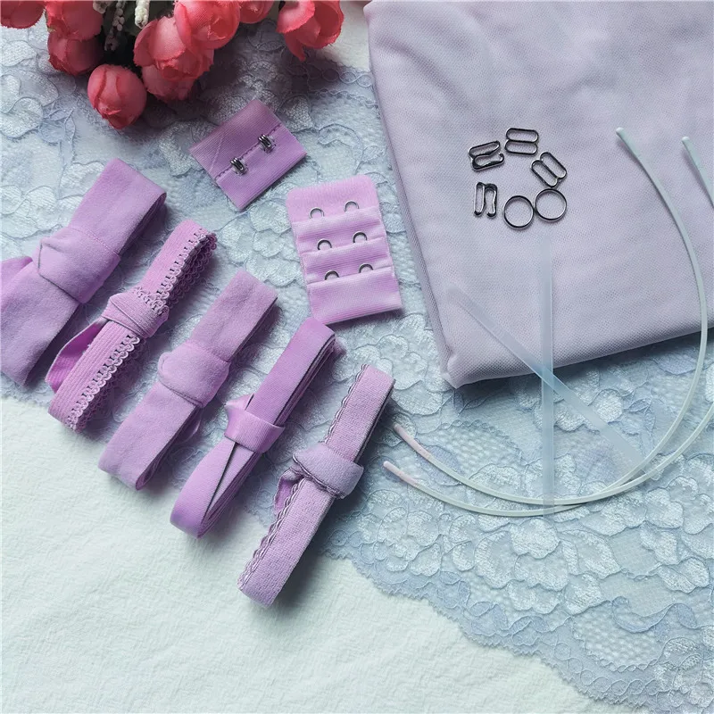 Purple High Quality Material Women\'s Bra And Panties Sewing Set Accessories