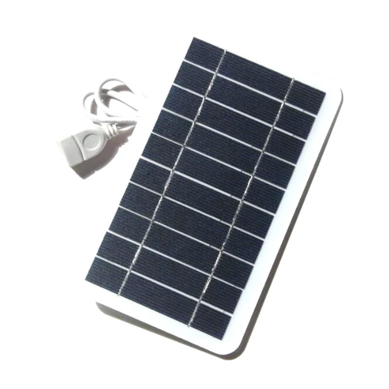 2W 5V Portable Solar Panel Dual USB Output Port Panel Outdoor Fexible Charger