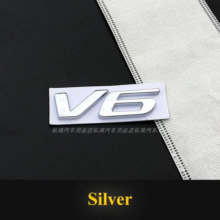 3D Metal TITANIUM V6 S Car Rear Trunk Emblem chrome Badge Sticker Decals for Ford Mondeo Taurus Ecosport Kuga Edge Explorer