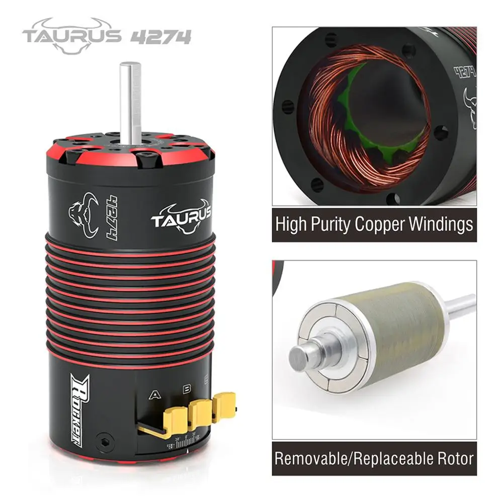 Surpass Hobby Rocket 4274 V2 1400KV 1500KV 1700KV 1950KV 2200KV Sensored Brushless Motor for 1/8 RC On-Road Off-Road Car