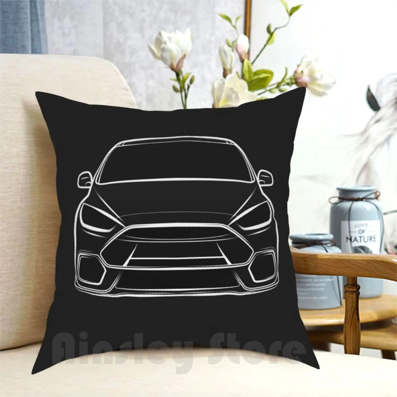 2016 Rs Pillow Case Printed Home Soft Throw Pillow Rs 2016 Art Simple Simplistic Design Grey Black White New Drive Race