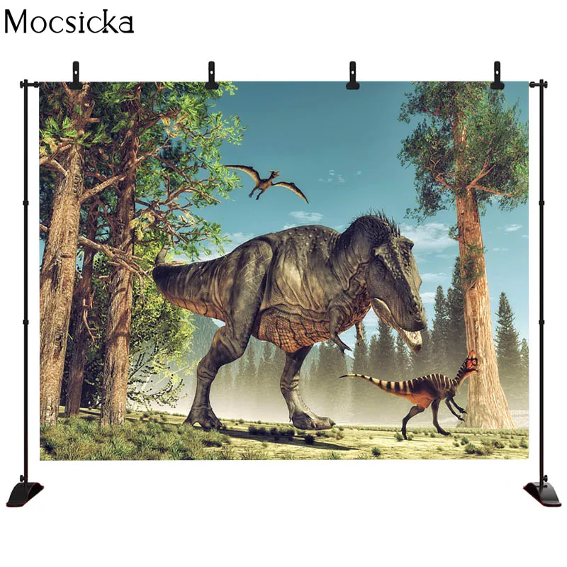 MOCSICKA 공룡 쥬라기 세계 배경 스튜디오 사진 아이 생일 사파리 정글 모험 파티 사진 배경