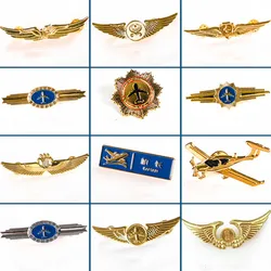 Capitão Metal Badge para homens e mulheres, Business Pilot Aviation Badge, Acessórios Uniformes de Aeronave Profissional, Novo