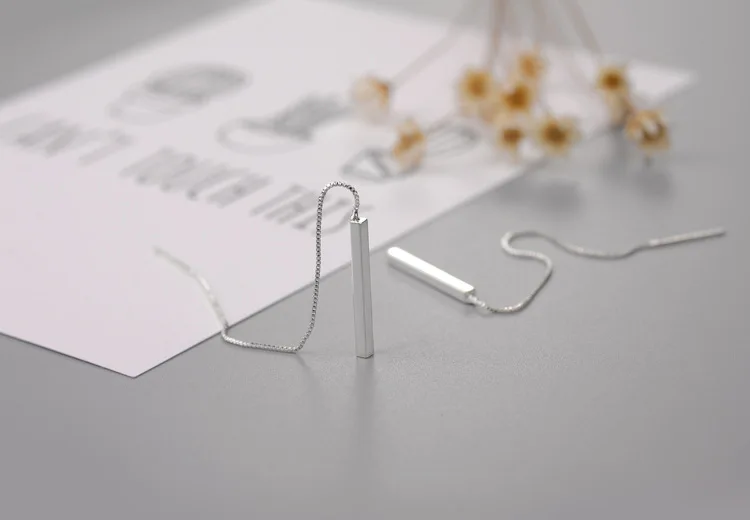 100% 925 Sterling Silver Long Drop Earrings for Women Wedding Party Gifts Sterling-silver-jewelry pendientes
