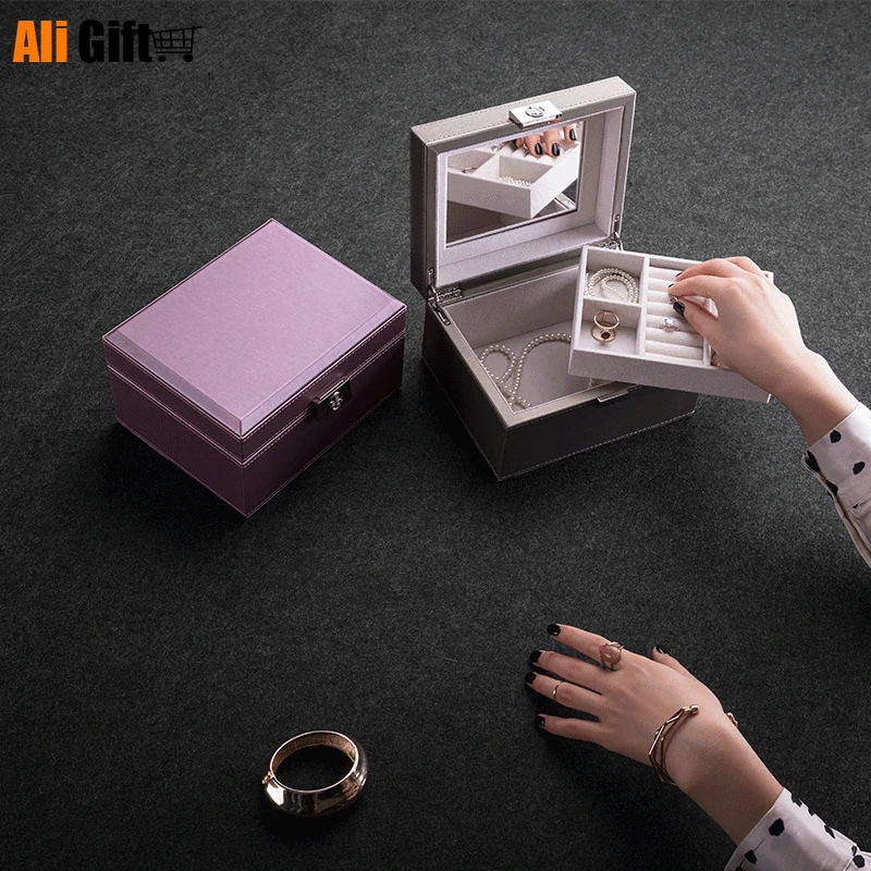 Princess Cute European Jewelry Box Jewelry Box Korea Jewelry Storage Box with Lock Girls Valentine's Day Gift Dressing Case