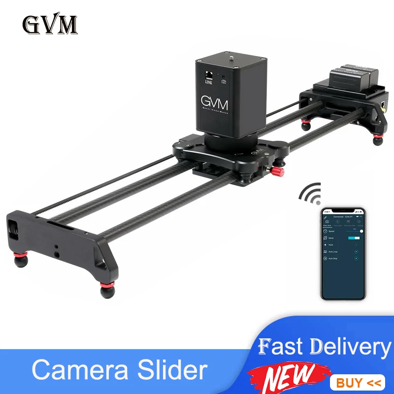 

GVM-2D Professional Wireless Camera DSLR Slider Motorized Rail Dolly App Control Phone Video Shooting Low Noise