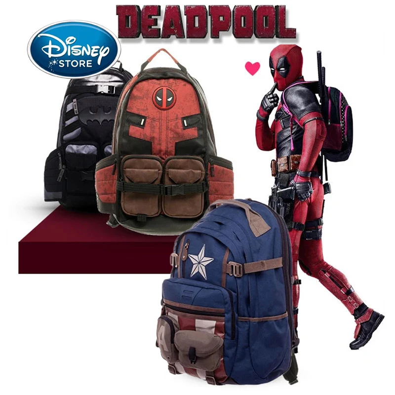 disney-marvel-captain-america-backpack-deadpool-travel-laptop-bag-for-students-large-capacity-men's-mountaineering-bag