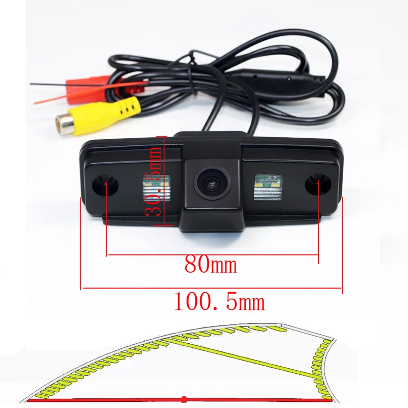 

HD Vehicle Dynamic Trajectory Parking Line Car Rear View Reverse Camera for SUBARU Outback Impreza Forester