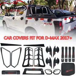 24PCS/SET DECORATIVE PARTS front taillamp cover HEADLIGHTS cover rear trunk cover tank cover fit for  isuzu d-max DMAX 2017