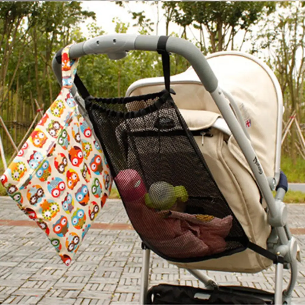 New Baby Stroller Net Pocket Baby Carts Mesh Bottle Diaper Storage Organizer Bag Holder Large Size Hanging Stroller Accessories