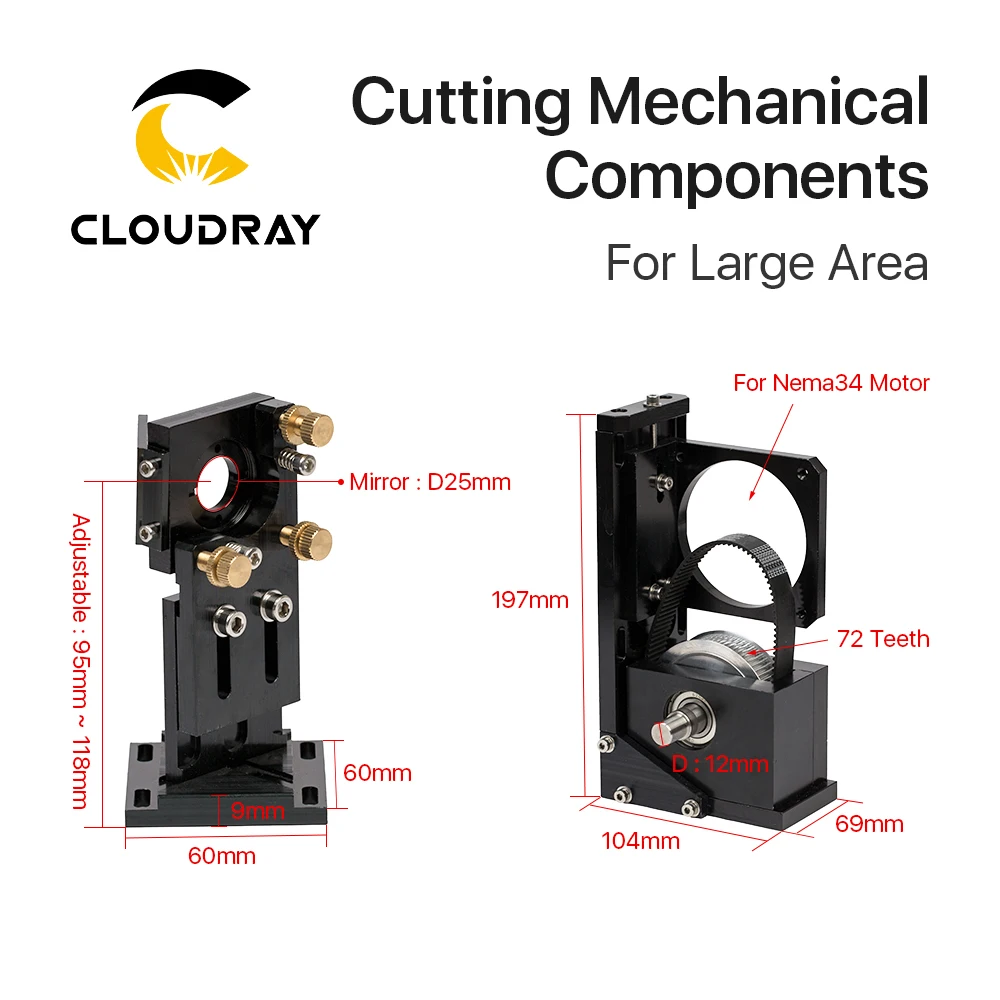 Whole set mechanical components for DIY large format CO2 laser cutting and engraving machine 1318 1325 1518 1525 1820 1825 2030