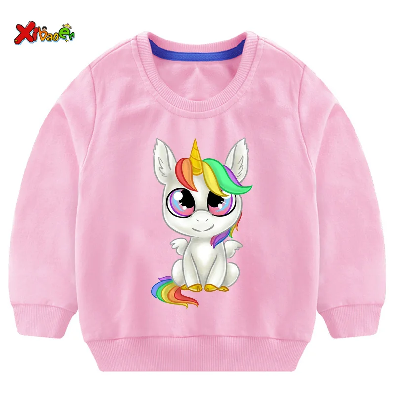 

kids sweatshirts unicorn hoodie toddler girl winter clothes Cartoon Children 2020 autumn Pullover Tops for newborn baby girls 2T