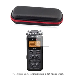 Portable Hard EVA Storage Case Bag + LCD Screen Protector Shield Film for Tascam DR-05X DR-05 Recorder Accessories
