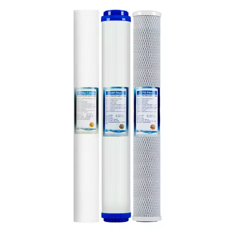 YenvQee 20inch PP Cotton UDF CTO Water Filter Set Removal The Chlorine three Stage Water Purifier Accssories