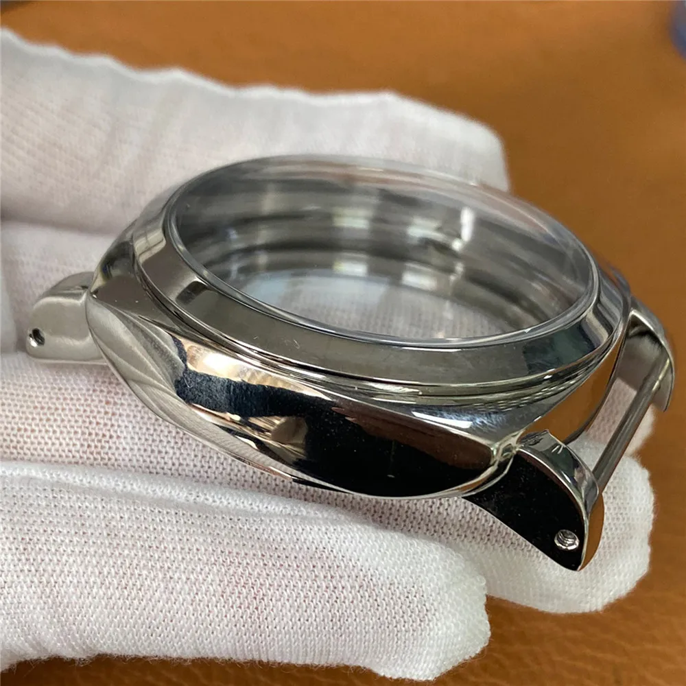 Replacement 47mm PAM Polished 316L Stainless Steel Watch Case for ETA 6497/6498 Watch Movement for 917/918 Movement Repair Parts