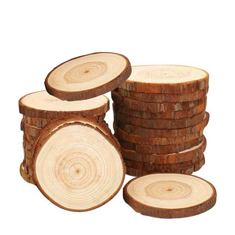 30-70MM Pine Wood Log Slices Unfinished Wooden Circles Christmas Ornaments DIY Crafts Wedding Party Table Home Decor Accessories