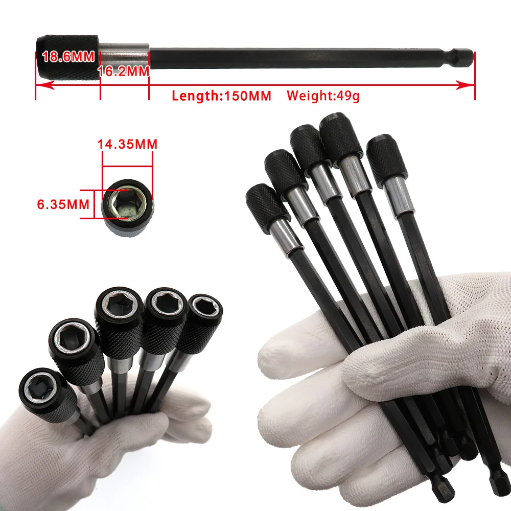 1-3 個 60/100/150 MM 磁気ドライバービットホルダー クイックチェンジドリルエクステンション 1/4 インチ六角シャンク付き ネジドライバーハンドヘルド用