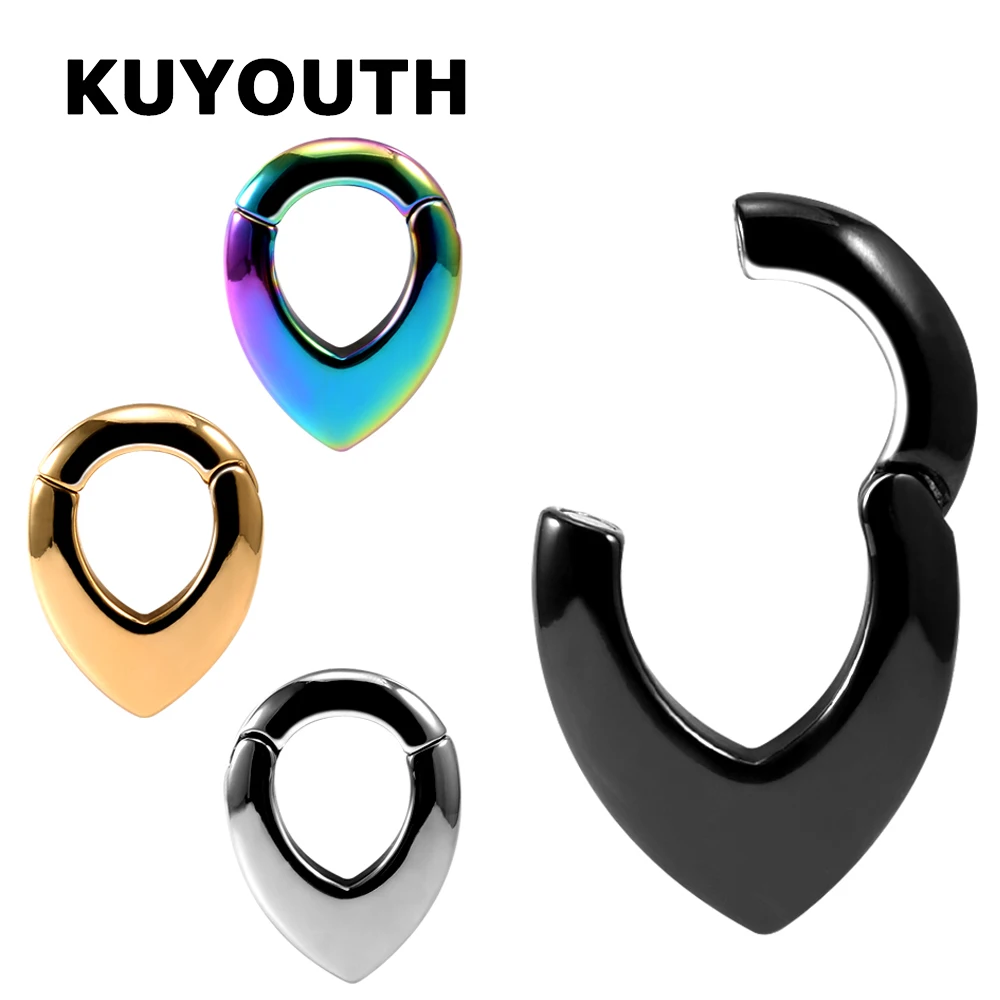 

KUYOUTH Unique Stainless Steel Water Drop Shape Magnet Ear Weight Expanders Body Jewelry Earring Piercing Gauges Stretchers 2PCS