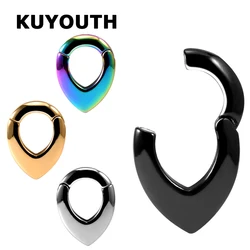 KUYOUTH Unique Stainless Steel Water Drop Shape Magnet Ear Weight Expanders Body Jewelry Earring Piercing Gauges Stretchers 2PCS
