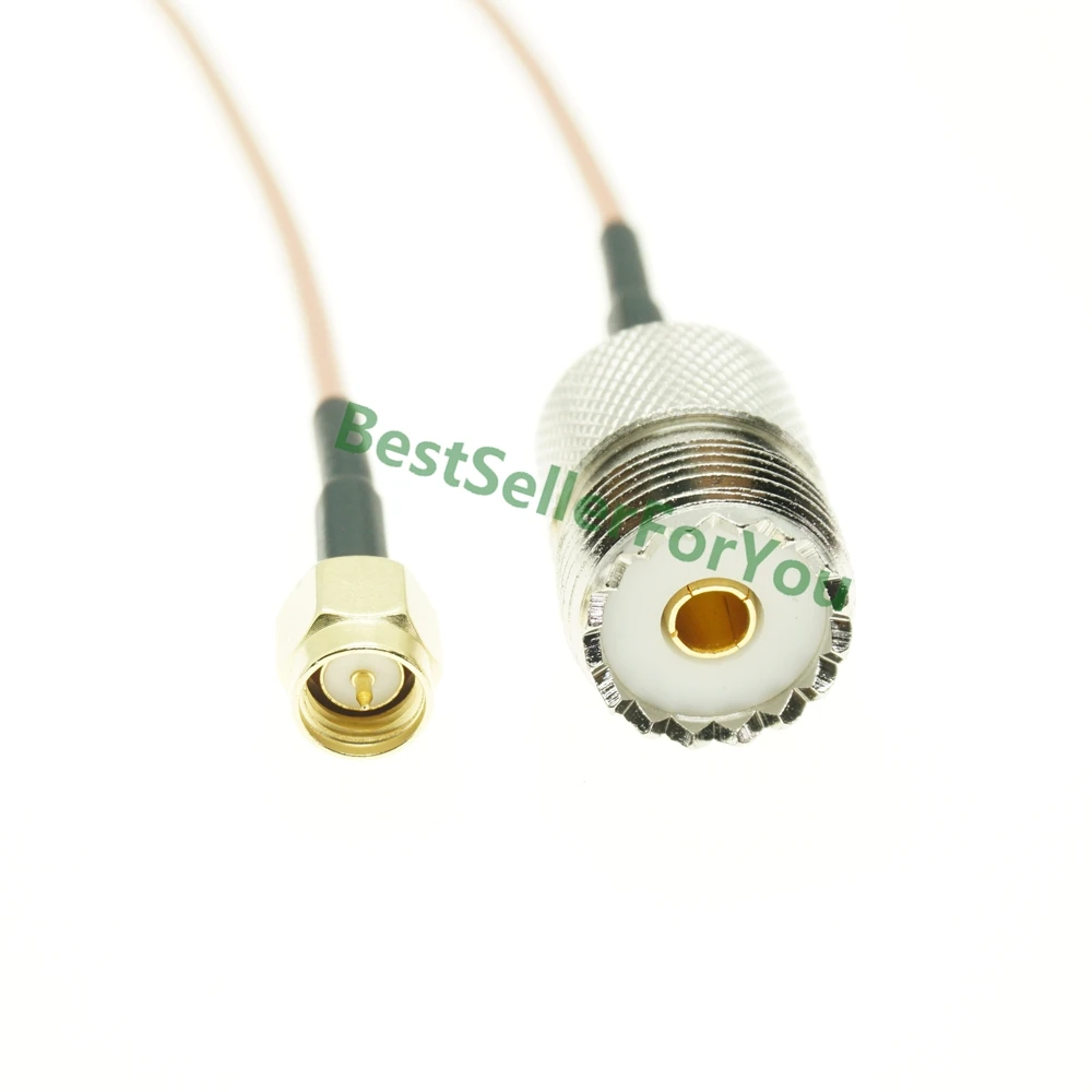 UHF SO239 Female PL259 To SMA Male Plug Crimp RG316 Cable Jumper Pigtail