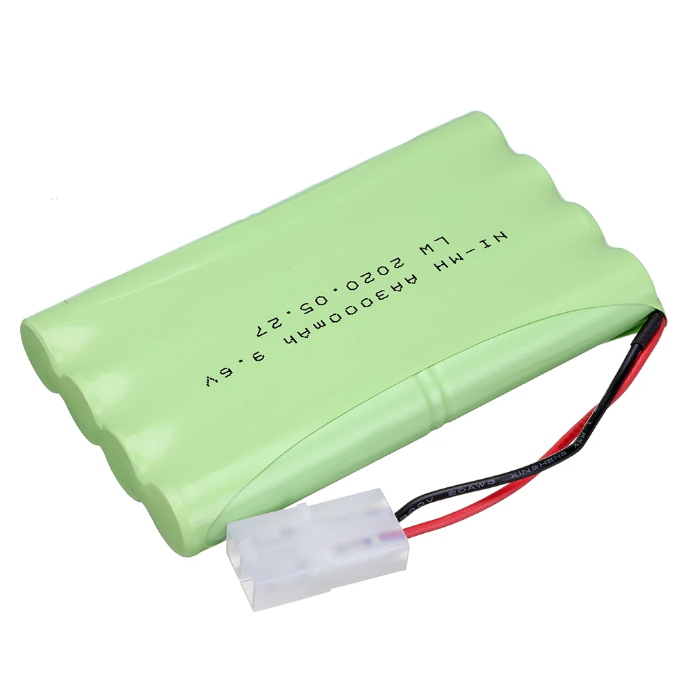 9.6V 3000Mah Nimh Batterij Voor Rc Speelgoed Auto Rc Vrachtwagens Rc Tanks Rc Trein Robot Boot Gun Upgrade aa 3000Mah 9.6V Oplaadbare Batterij