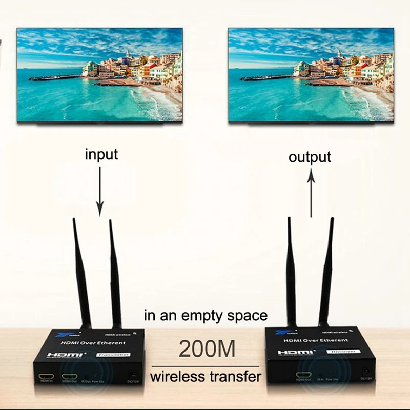 5GHz Wireless Transmission HDMI Extender Transmitter Receiver Video Converter 100M 200M Wireless Wifi HDMI Sender DVD PC to TV 1