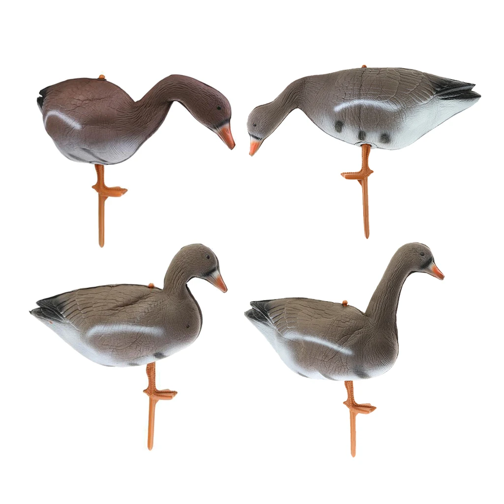 4Pcs Realistic Goose Hunting Decoy Turkey Crow Decoys Garden Decor Sentries