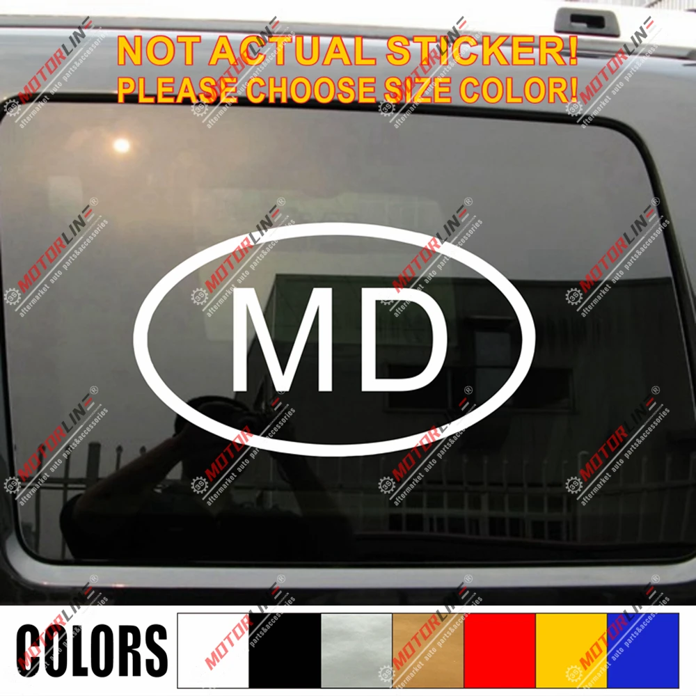 Moldova MD oval country code Decal Sticker Moldovan Car Vinyl pick size color