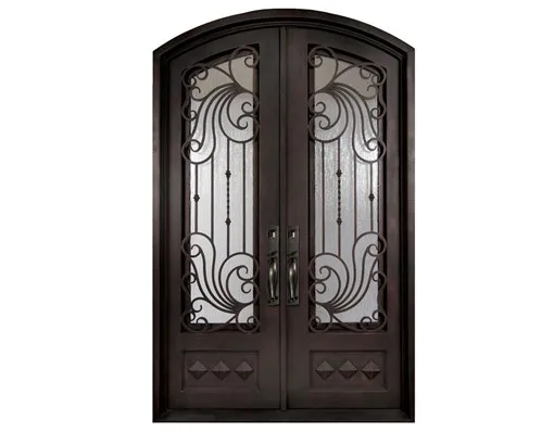 Hench 100% handmade fancy wrought iron french doors custom wrought iron doors hot selling in Australia United States