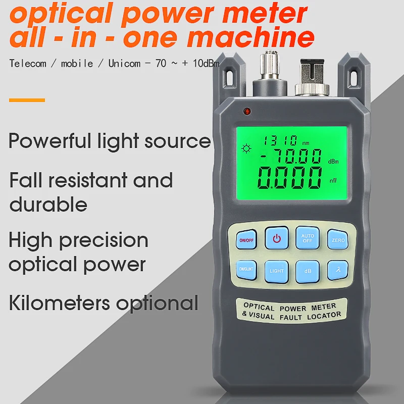 Imagem -03 - Medidor de Potência Óptica com Localizador Visual de Falhas Verificador de Fibra 150mw 5km 10km 20km 30km 50km Vfl Tudo em um