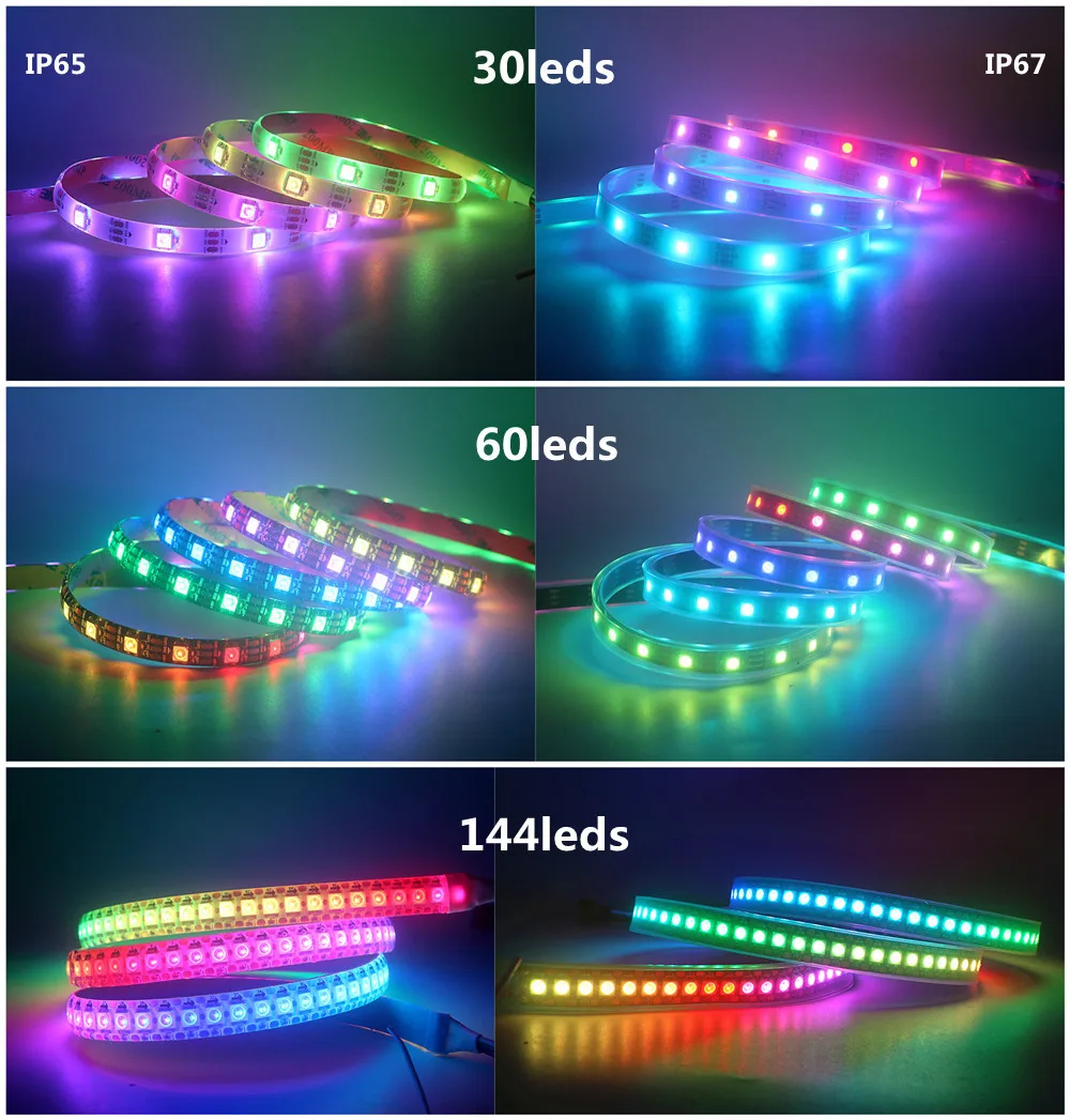 LED 스트립 조명, RGB 5050 스트링, 유연한 램프 테이프, DC 5V, USB 블루투스 제어, TV 백라이트, 홈 파티 장식, WS2812B, 1M-5M