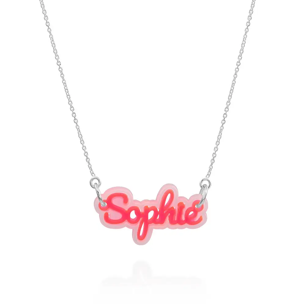 2021 New Custom Name Necklaces Personlized Fashion Capital Initials Letters Acrylic Necklace Double Color Necklace For children