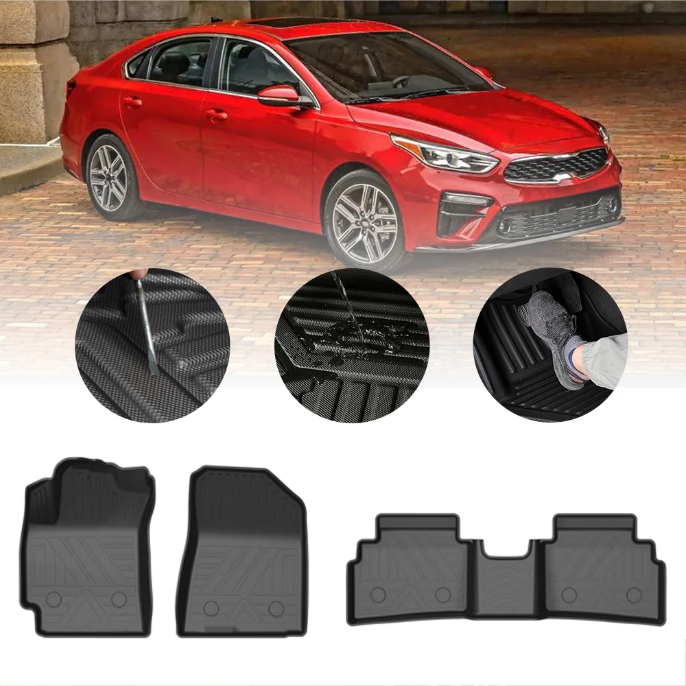 Fully Surrounded Foot Pad For Kia Forte 2019-2020 Car Waterproof Non-Slip Rubber Floor Mat TPE Car Accessorie