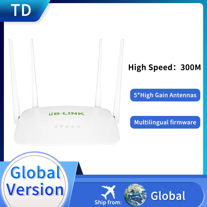 LB-LINK BL-WR450H  router 300Mbps Wireless Router 4*5dBi High Gain Antennas  Support English Packing/EU adapter