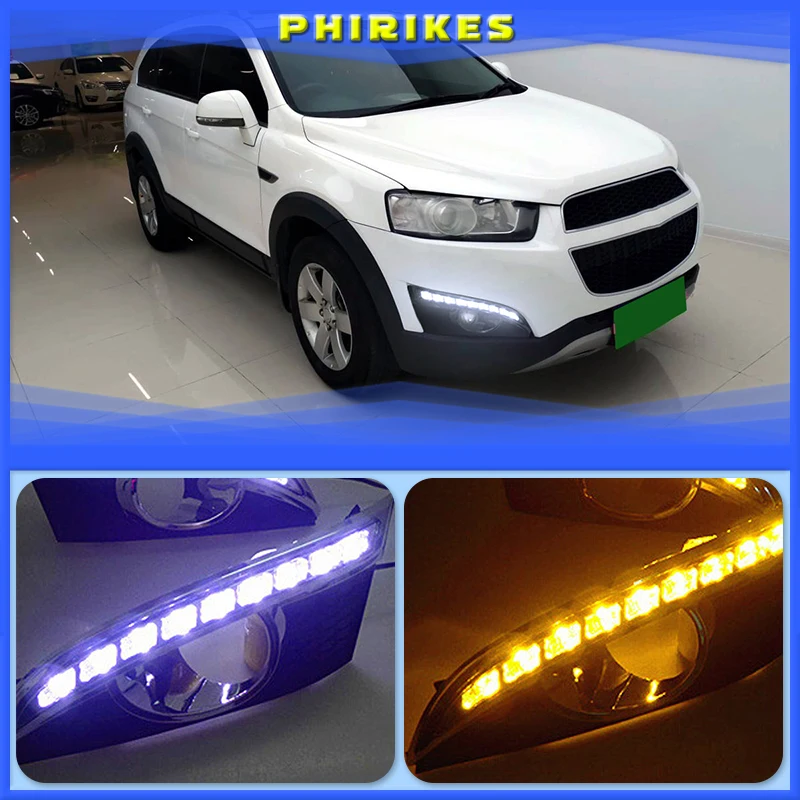 

DRL для CHEVROLET CAPTIVA 2011 - 2016 реле поворота автомобильный Стайлинг 12 В светодиодсветодиодный дневные ходовые огни с отверстием для противотуманной фары