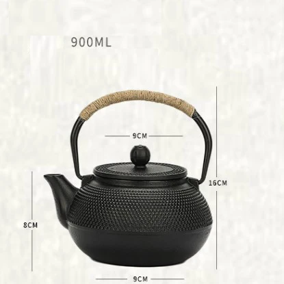 Japanese Iron Tea Pot with Stainless Steel Infuser Cast Iron Teapot Tea Kettle for Boiling Water Oolong Tea 300/600/900ML